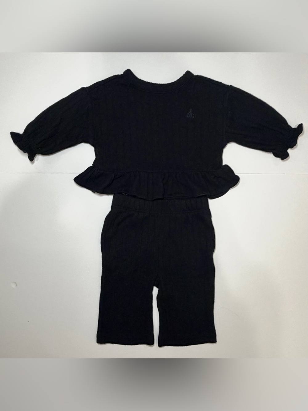 Baby Gap Ruffle Rib 2-Piece Outfit Set Black 3-6M